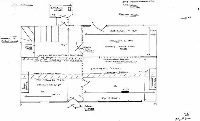 Appendix I: Authors plan of No 273 Laburnum Cottages (ground floor)