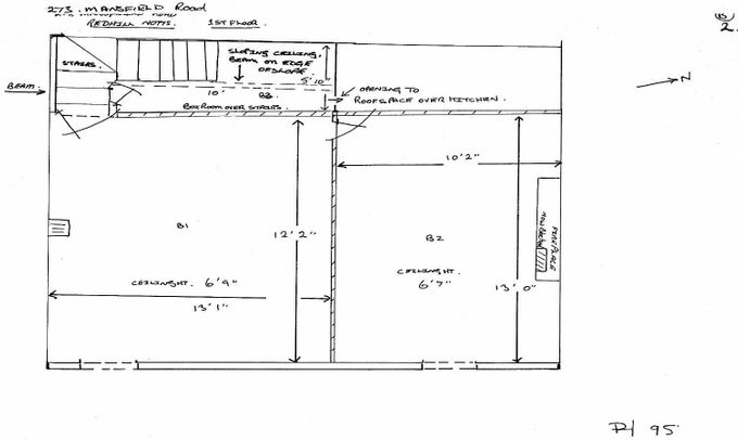 Appendix II: Authors plan of No 273 Laburnum Cottages (1st floor)